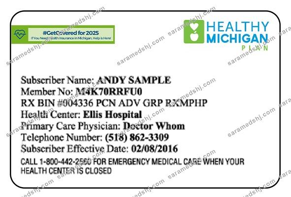 Michigan health insurance card